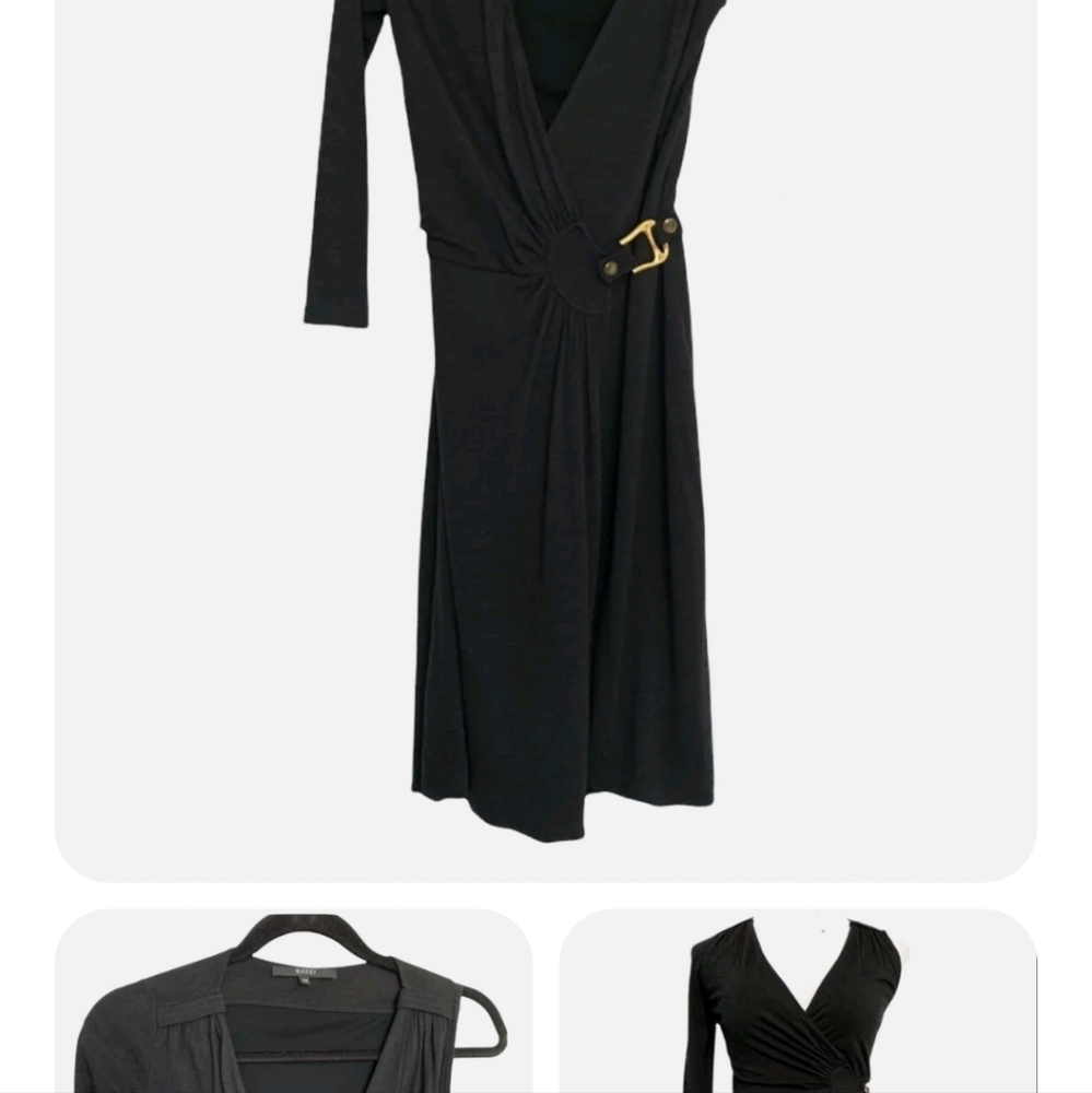 Gucci One Shoulder Dark Gray Knit Faux Wrap Dress 2008 Collection Frida Giannini